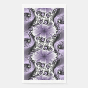 Serviette En Papier Illusion Lilac Abstrait Floral Fractal Art Imagina