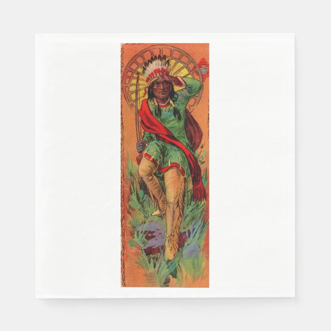Serviette En Papier Illustration amérindienne amérindienne de 1919 (Devant)