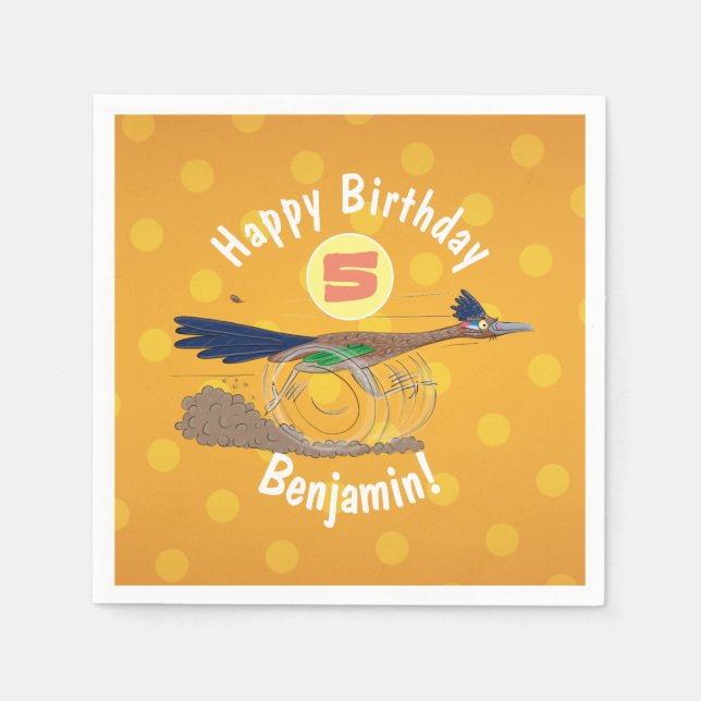 Serviette En Papier Illustration amusante de la caricature d'oiseau du (Devant)