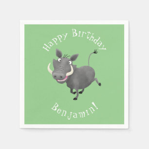 Serviette En Papier Illustration amusante d'un cochon de phacochère af