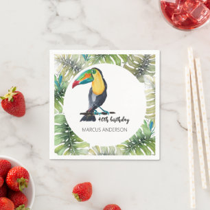 Serviette En Papier Illustration aquarelle exotique de toucan