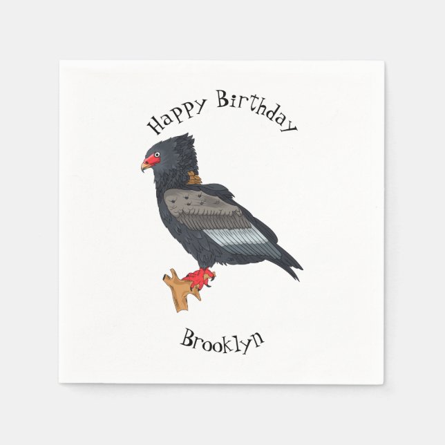 Serviette En Papier Illustration Bateleur Eagle (Devant)