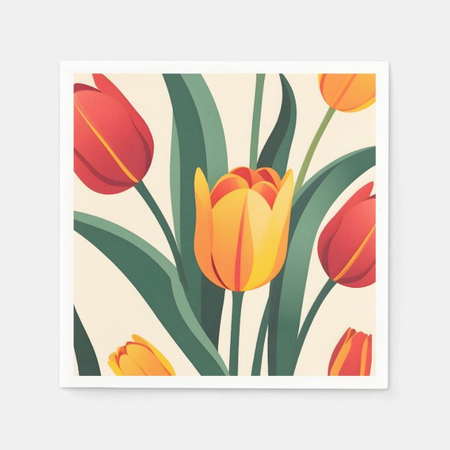 Serviette En Papier Illustration Bold Tulip (Devant)