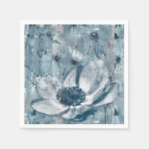 Illustration botanique bleue vintage