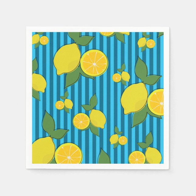 Serviette En Papier Illustration citrons (Devant)