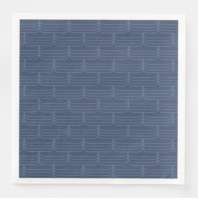 Serviette En Papier Illustration cool bleue, moderne, simple (Devant)