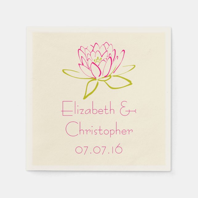 Serviette En Papier Illustration customisée Lotus Flower / Water Lily (Devant)