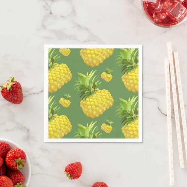 Serviette En Papier Illustration d'ananas (En situation)