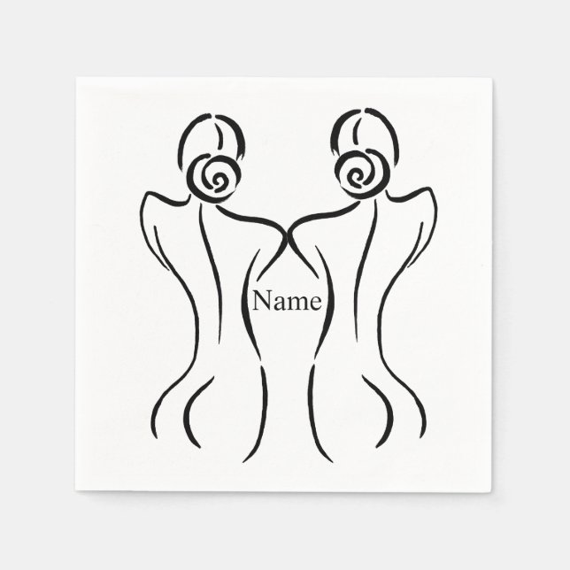Serviette En Papier Illustration d'art féminin Thunder_Cove (Devant)