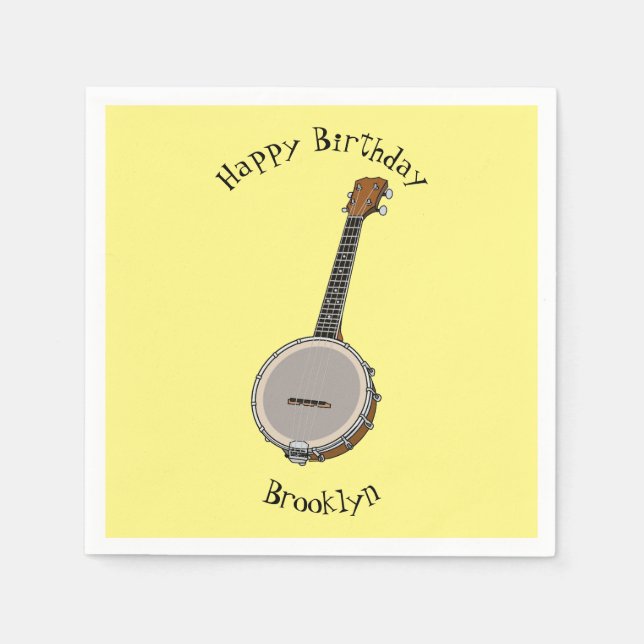 Serviette En Papier Illustration de Banjo (Devant)