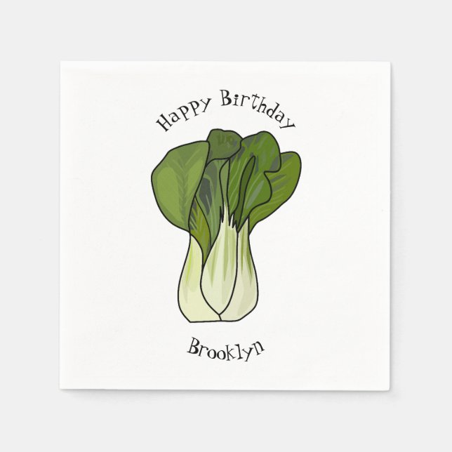 Serviette En Papier Illustration de Bok choy (Devant)