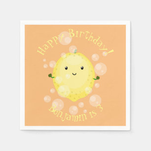 Serviette En Papier Illustration de bulles de caricatures de citron mo