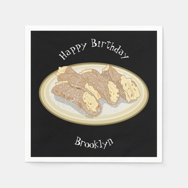 Serviette En Papier Illustration de Cannoli (Devant)