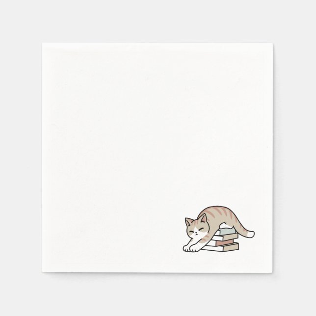 Serviette En Papier Illustration de chat Lover - Curled Up & Cosy (Devant)