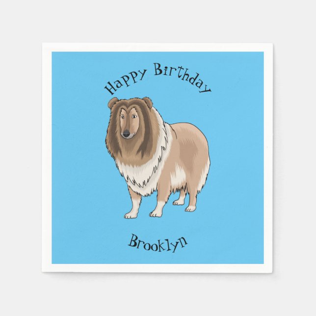 Serviette En Papier Illustration de chien Rough collie (Devant)