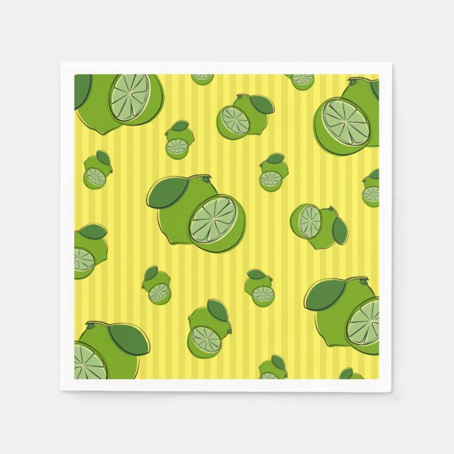 Serviette En Papier Illustration de citrons verts (Devant)