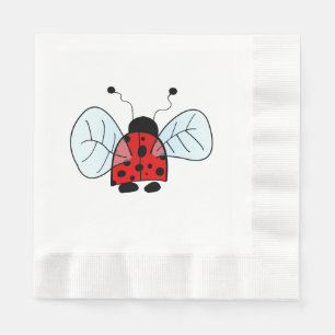 Serviette En Papier Illustration de coccinelle mignonne