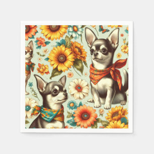 Serviette En Papier Illustration de Cute Retro Chihuahua