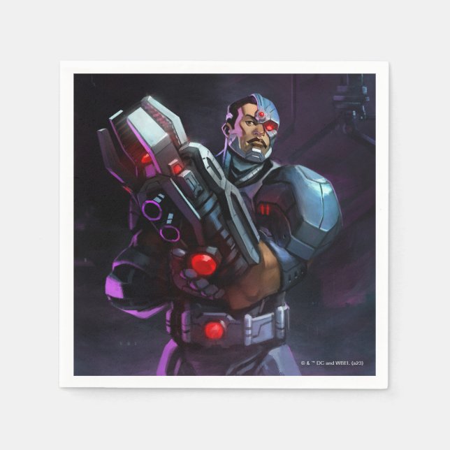 Serviette En Papier Illustration de Cyborg en crise infinie (Devant)