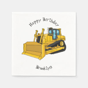 Serviette En Papier Illustration de dessin animé Bulldozer