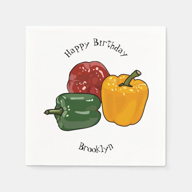 Serviette En Papier Illustration de dessin de Capsicum (Devant)