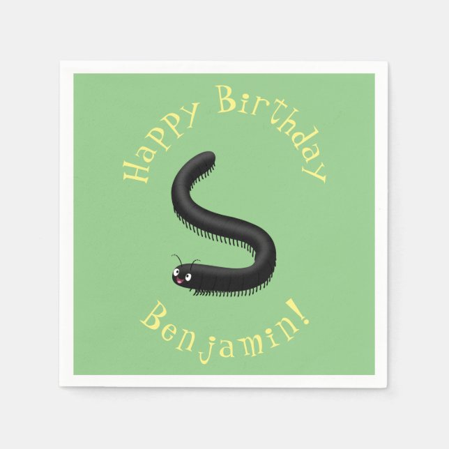 Serviette En Papier Illustration de dessin mignon millipede (Devant)