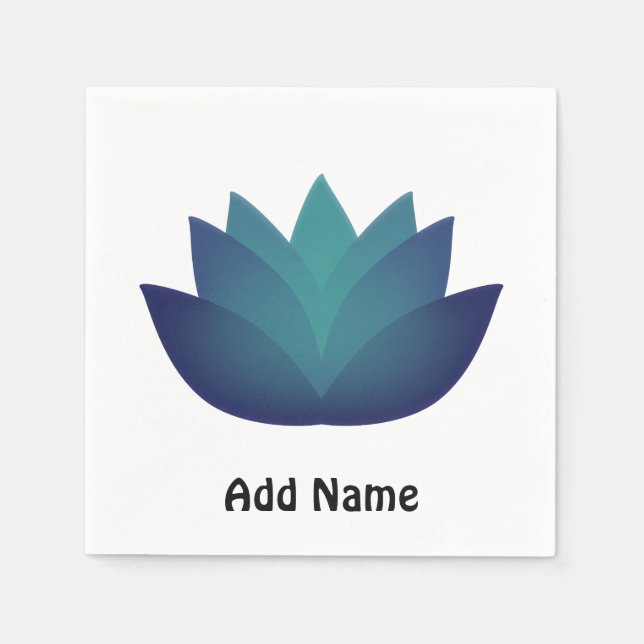 Serviette En Papier Illustration de fleur de lotus aqua (Devant)