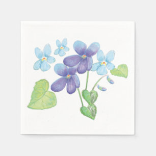 Serviette En Papier Illustration de fleurs de violette sauvage 