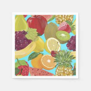 Serviette En Papier Illustration de fruits tropicaux mélangés