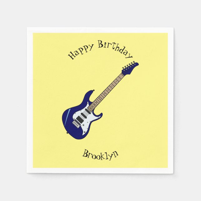 Serviette En Papier Illustration de guitare électrique (Devant)