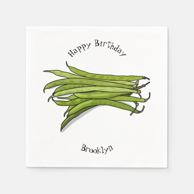 Serviette En Papier Illustration de haricots verts (Devant)