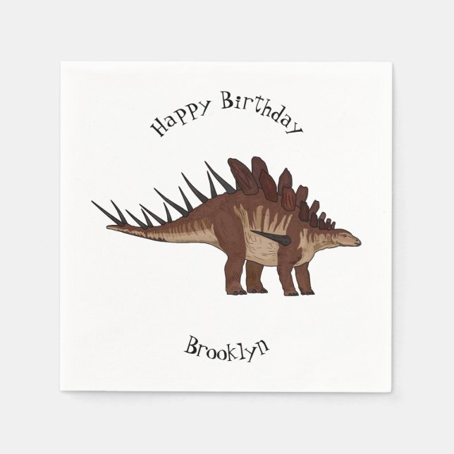 Serviette En Papier Illustration de Kentrosaurus (Devant)
