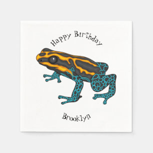 Serviette En Papier Illustration de la grenouille à fléchettes de pois