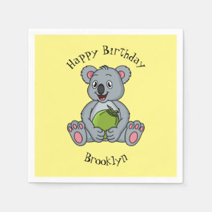 Serviette En Papier Illustration de la koala de Cute et de la noix de