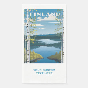 Serviette En Papier Illustration de la nature Finlande du texte person
