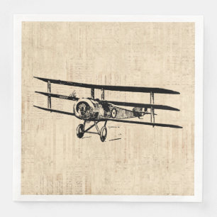 Serviette En Papier Illustration de l'ancien avion d'avion Vintage
