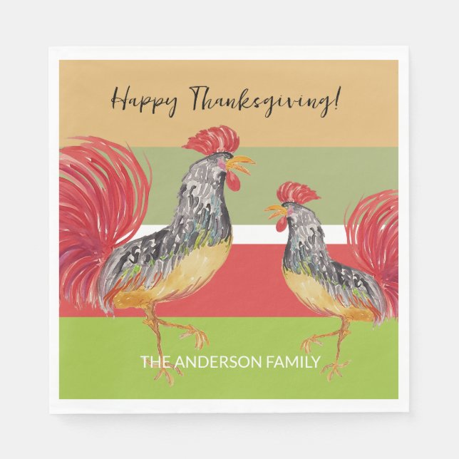 Serviette En Papier Illustration de l'aquarelle rouge (Devant)