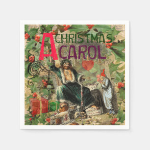 Serviette En Papier Illustration de l'esprit de Noël présent Scrooge
