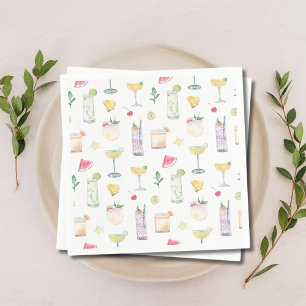 Serviette En Papier Illustration de l'heure de cocktail Mariage d'été