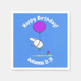 Serviette En Papier Illustration de l'humour en ballons de mouton mign