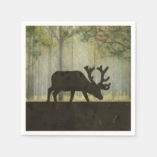 Serviette En Papier Illustration de l'orignal en forêt