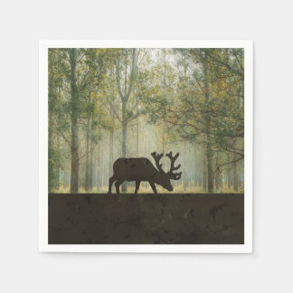Serviette En Papier Illustration de l'orignal en forêt