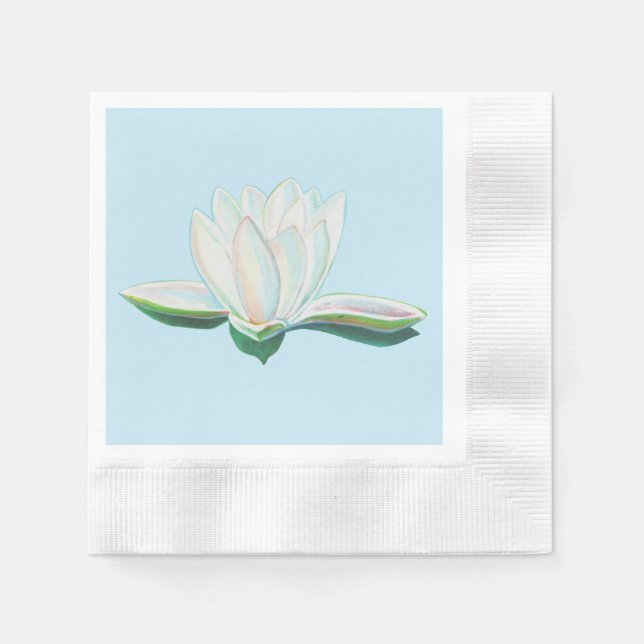 Serviette En Papier Illustration de Lotus blanc (Devant)