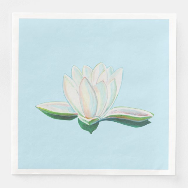 Serviette En Papier Illustration de Lotus blanc (Devant)