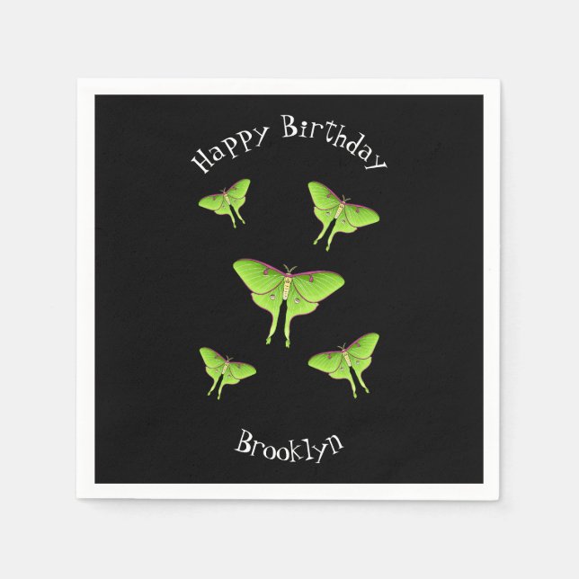 Serviette En Papier Illustration de Luna Moth (Devant)