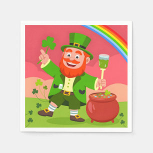 Serviette En Papier Illustration de lutin de la Saint-Patrick