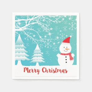 Serviette En Papier Illustration De Mignons Snowman Et De Flammes De N