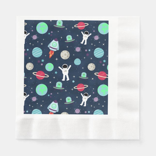 Serviette En Papier illustration de motif spatial (Devant)