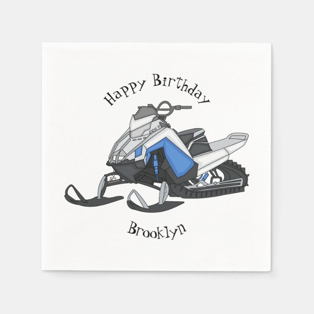 Serviette En Papier Illustration de motoneige (Devant)