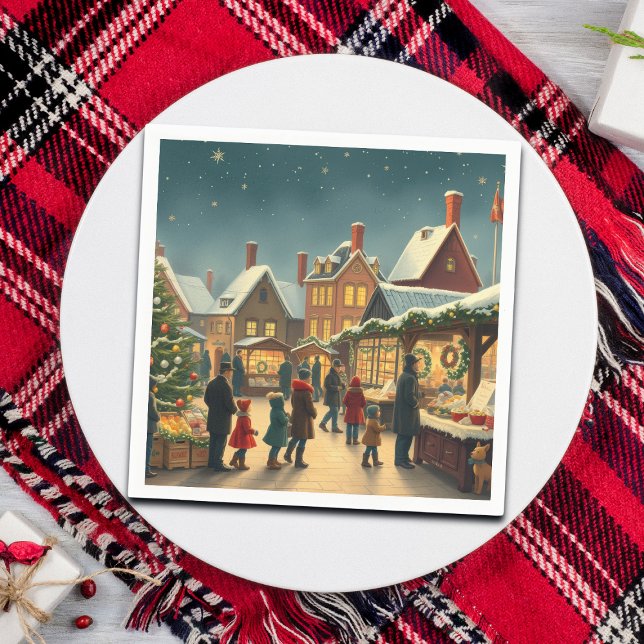 Serviette En Papier Illustration de Noël Vintage (Créateur téléchargé)